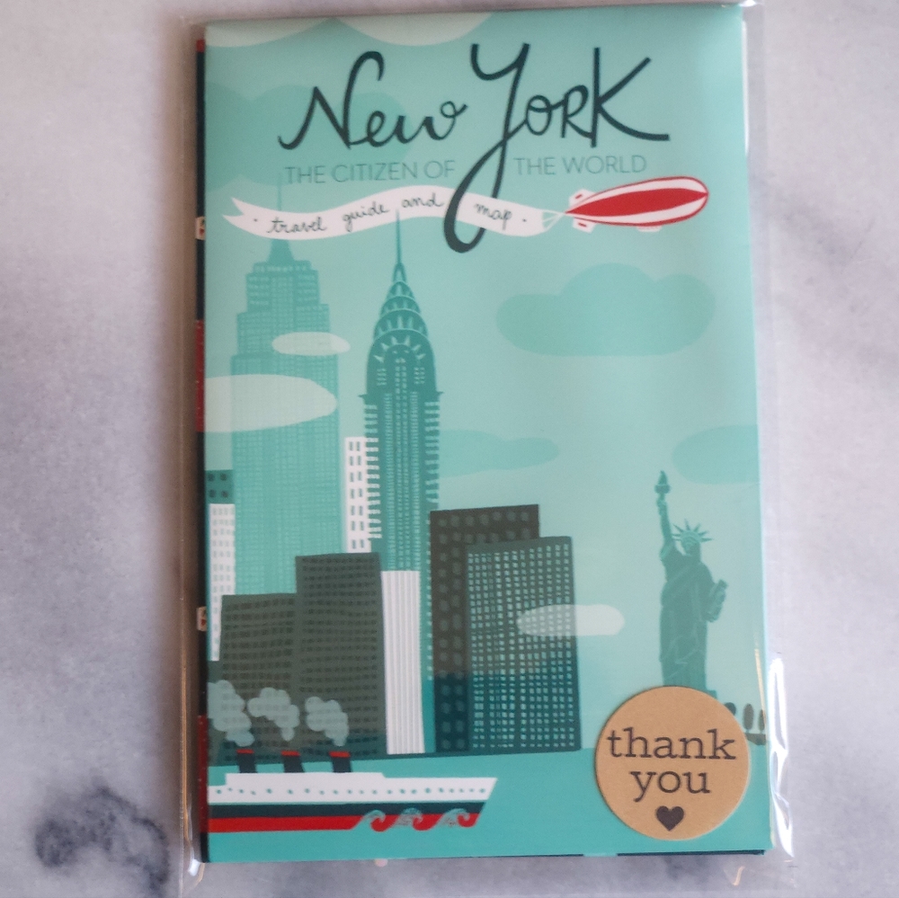 New York Landmarks Travel Map and guide - Decorative-Sustainable